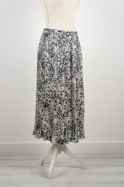 La Chine Classic by Galinda Wang Desenli Pliseli Midi Etek