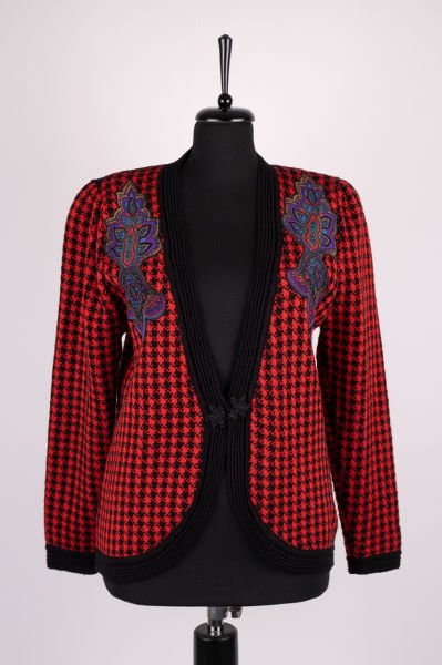 Anne Crimmins for Umi Collections Yakası Desenli Triko Ceket