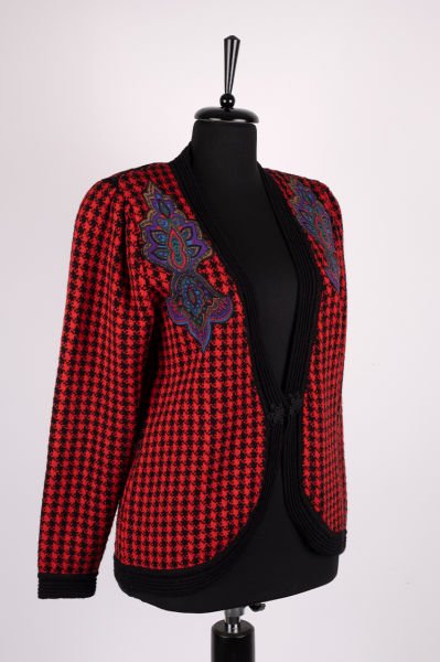 Anne Crimmins for Umi Collections Yakası Desenli Triko Ceket