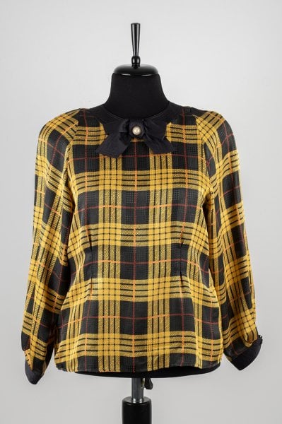 La Chine Classic by Galinda Wang 90's Vintage Ekose Bluz