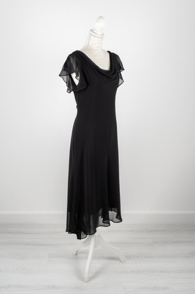S.L. Fashions Sırt Dekolteli Şifon Gece Elbisesi