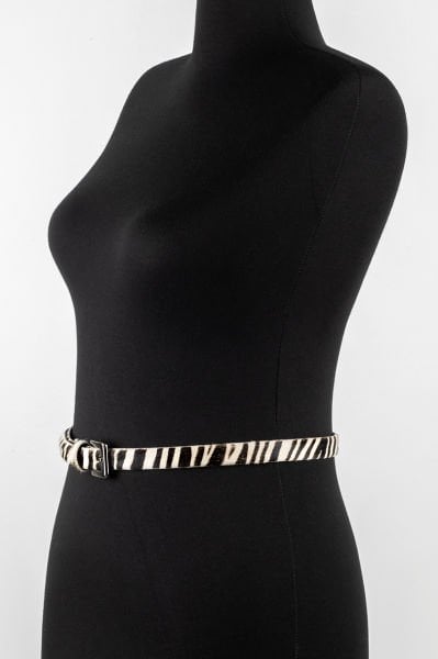 Club Monaco Zebra Desenli İnce Kemer