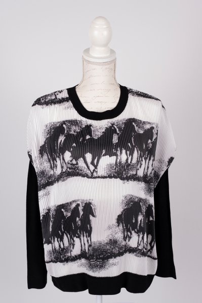 İpekyol Desenli Uzun Kollu Oversize Bluz