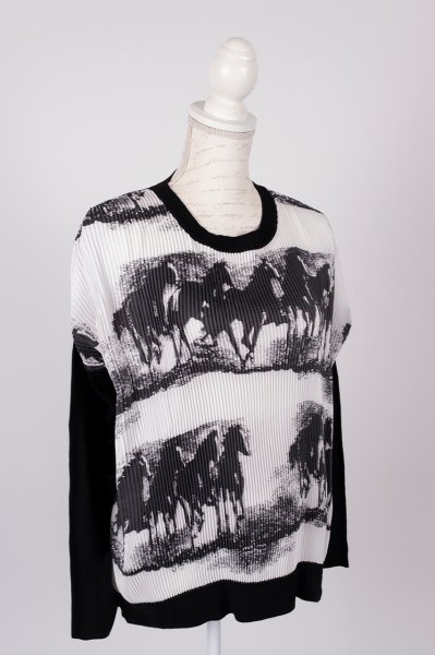 İpekyol Desenli Uzun Kollu Oversize Bluz