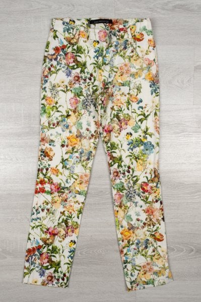Zara Desenli Yandan Fermuarlı Skinny Pantolon