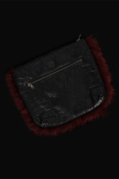 Vespucci Gerçek Kürk Clutch Tek Tarafı Deri