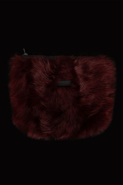 Vespucci Gerçek Kürk Clutch Tek Tarafı Deri
