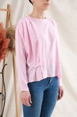 Tüzün 80' s Vintage Pili Detaylı Sırtı Düğmeli Gömlek