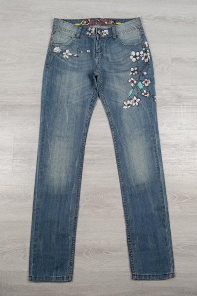 Desigual Çiçekli Jean Pantolon