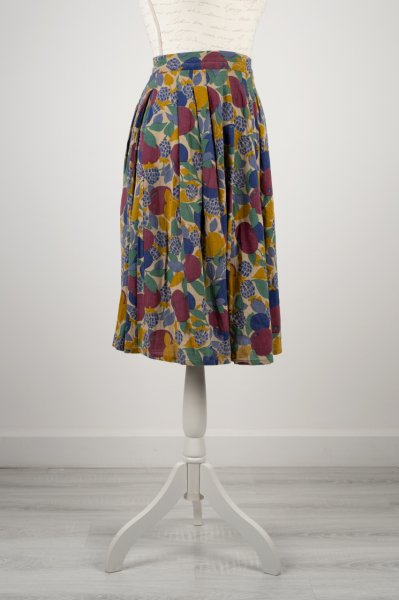 Özel Dikim Pilili Meyve Desenli Etek