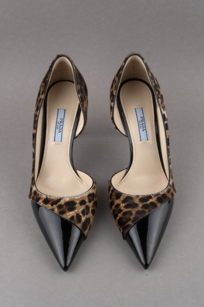 Prada Rugan Leopar Stiletto