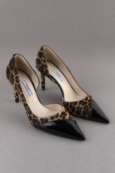 Prada Rugan Leopar Stiletto