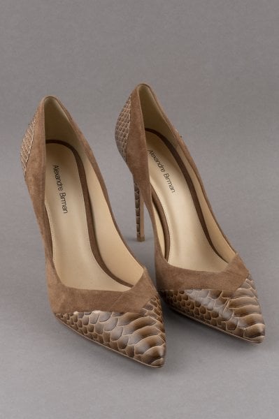 Alexandre Birman Yılan Derisi Süet Stiletto