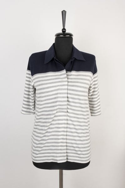 Lacoste Gömlek Yaka Çizgili Bluz