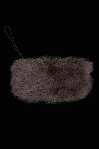 Vespucci Gerçek Kürk Clutch Tek Tarafı Deri