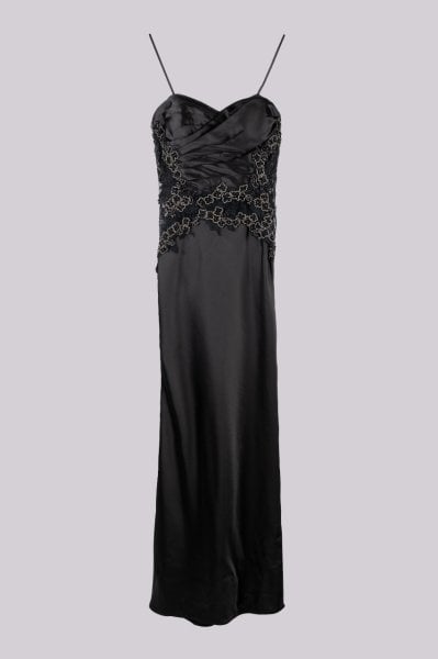 Vakko Couture Drapeli ve Taşlı Gece Elbisesi